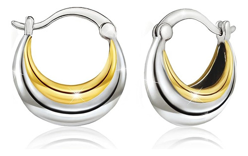 Aretes Aro Para Mujer Aretes Aro Oro Y Plata Dos Aretes Aro