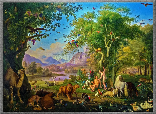 Cuadro Adán Y Eva En El Paraíso Terrenal - Johann W. Peter