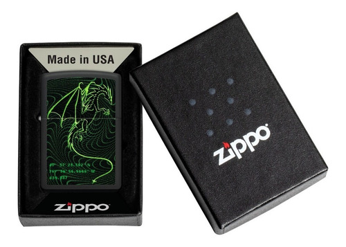 Imagen 2 de 6 de Encendedor Zippo Modelo 48497 Dragon Verde Garantia