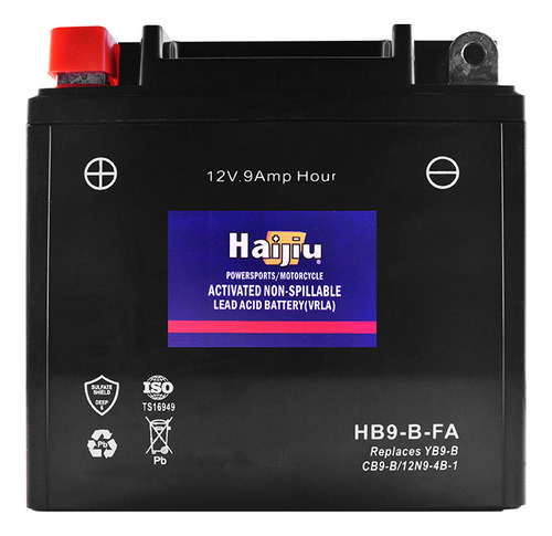 Batería Moto Haijiu Hb9-b-fa Gel Libre Mantenimiento