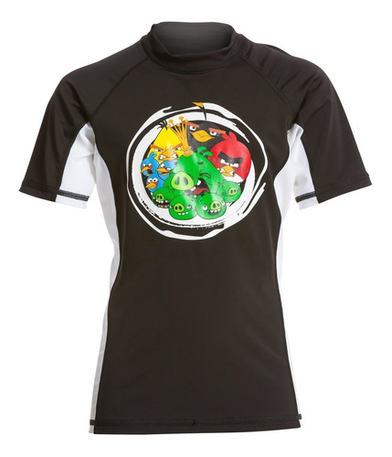 Playera Unisex Angry Birds Natación Protección Uv Niño 10-12