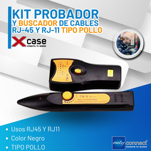 Kit Probador Y Buscador De Cables Xcase Rj45 Y Rj11