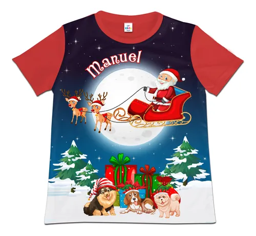 comprar Camisa Franela Niño Niña Feliz Navidad Navideña Poliester