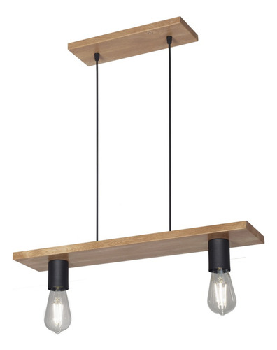 Lámpara Colgante Lucca 2 Luces E27 Vintage Simil Madera