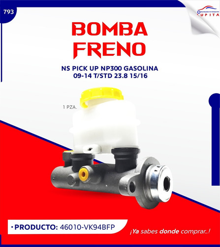 Bomba Freno Nissan Pickup Np300 Gasolina 09-14 T/std 15/16