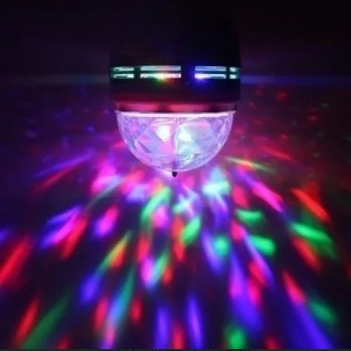 Imagen 4 de 5 de Lampara Foco Luces Led Giratoria Rgb Fiesta 220v