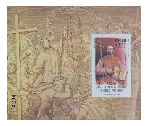 Estampilla Sello Postal Chile 400 Años Llegada Jesuitas Chil