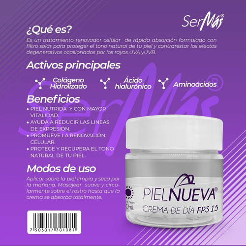 Pack Crema De Día Colageno 50g Fp15 Y Jabón Colágeno 100g