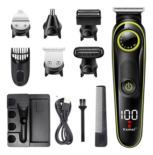 Máquina afeitadora y cortadora de pelo Kemei KM-696 negra