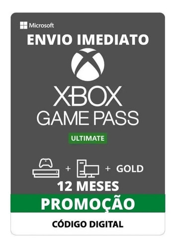 Imagem 1 de 1 de Game Pass Ultimate 12 Meses Código 25 Dígitos - Xbox One