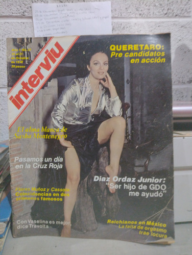 Revista Interviu Sasha Montenegro #31 Octubre 1978 (Usado)