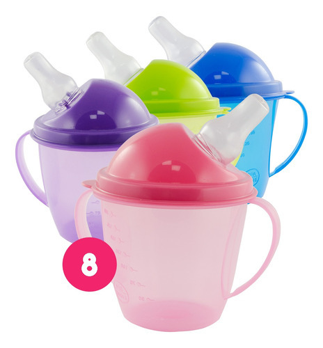 Pack X8 Vaso Sorbito Con Tetina Infantil Bebé Tatín Yesi 