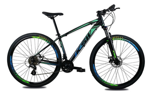 Bicicleta Aro 29 Ksw Color Altus 1.0 24v Hidraulico + Trava Cor Verde/azul Tamanho Do Quadro 21