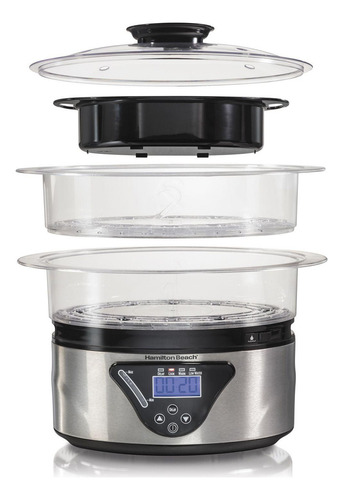 Vaporera Digital Hamilton Beach 37530 5.2l Plata 800w Plateado