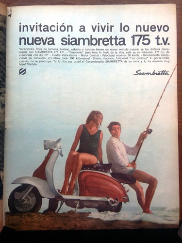 Moto Siambretta Publicidad Grafica / Año 1963