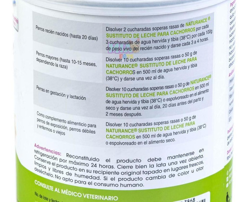 Imagen 2 de 6 de Sustituto Leche Materna Para Cachorros Lactantes 450g