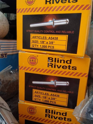 Remache Aluminio Ciego 1/8 X1/2 Bolsas De 300 Piezas