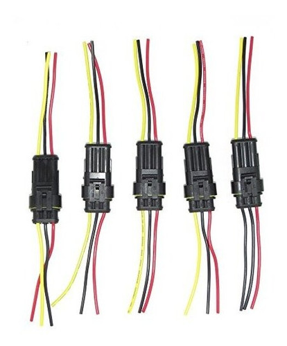 Highrock 5 Kit 3 Pin Vehiculo Impermeable Conector Cable