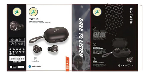 Tws 18 Audífonos Inalámbricos Bluetooth 5.0 Táctil 505mah Color Negro-240104