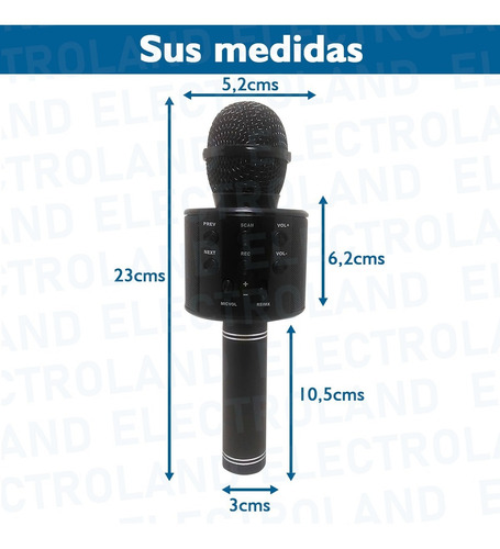 Imagen 4 de 10 de Microfono Karaoke Bluetooth Inalambrico Parlante Efectos
