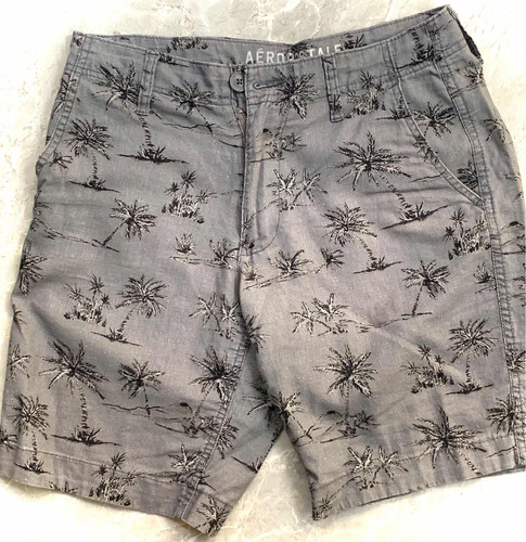 Short Bermuda Palmeras Gris Aeropostale Hombre Caballero Zar