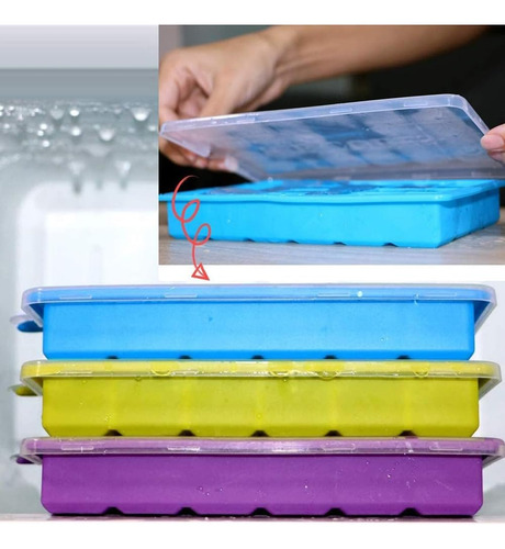 Moldes For Cubitos De Hielo: Paquete De 3 Bandejas De