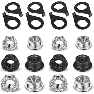 24 Pcs Bike Wheel Axle Nut And Safety Washer Kit 3 Size...