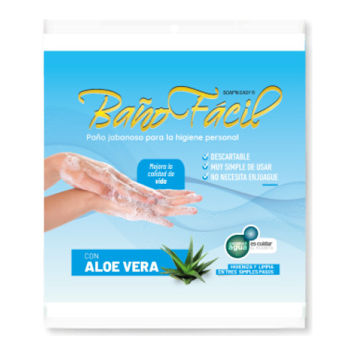 Baño Fácil Paño Aloe Vera Jabonoso X 10 Uni