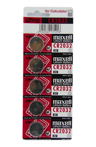 Pack X5 Pila Maxell Cr2032 Voltaje 3v Batería De Litio 