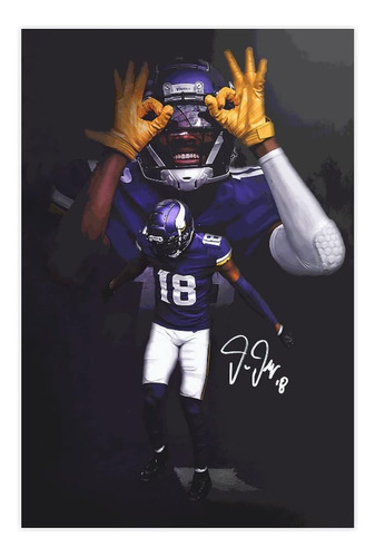 Audue Sports Poster Justin Jefferson Poster 1 Canvas Poster