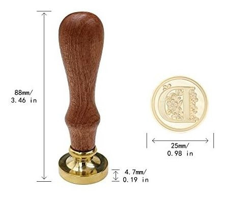 Sello De Metal Y Madera Para Lacrado Letra D Clasic Organic