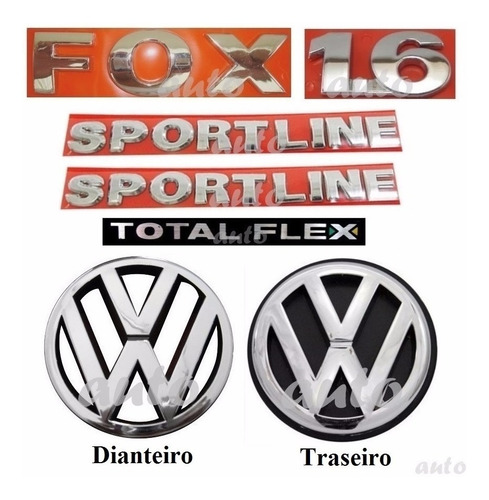Kit Emblemas Fox 1.6 Sportline + Total Flex - 2003 À 2009