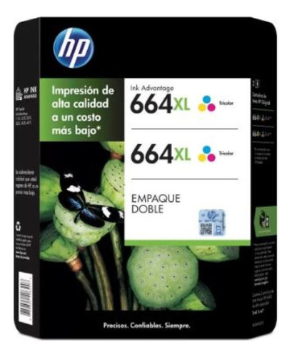 Cartucho De Tinta Tricolor 2 Cartuchos Hp 664xl 542975 