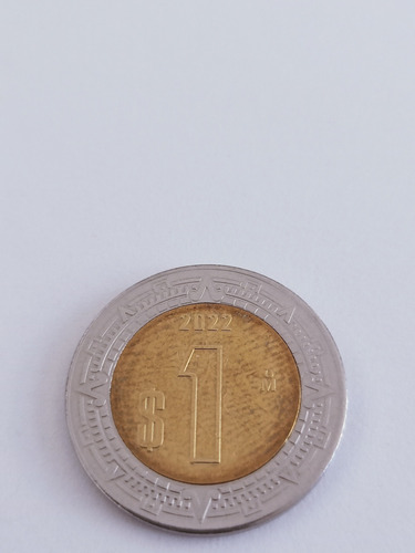 1 Moneda De $1.00 Año 2022 Bimetálica C/error Huella Digital