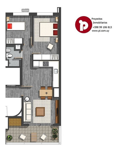 Imagen 13 de 14 de Venta Apartamento Con Renta, Centro, 2 Dormitorios, Amueblado.