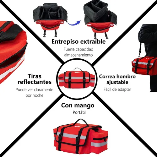 Big Mochila Botiquin Primeros Auxilios Tiras Reflectantes