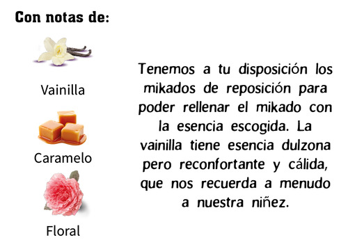 Mikado Reposición Vainilla De 100ml + Varitas