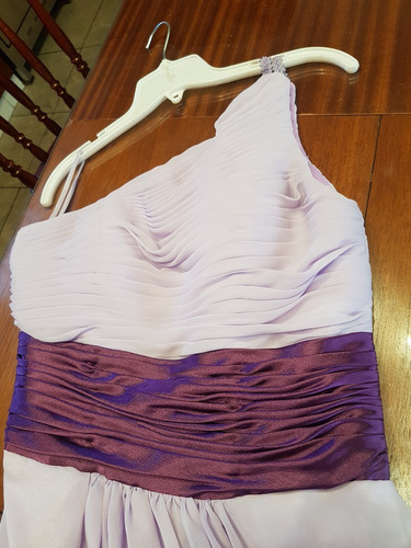 Vestido De Fiesta Con Un Solo Hombro Drapeado Lila T M