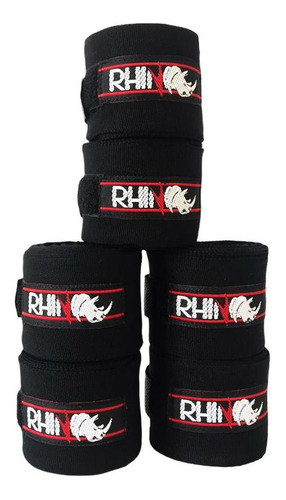 Kit 3 Pares De Bandagem Atadura Elástica Boxe Rhino 3m