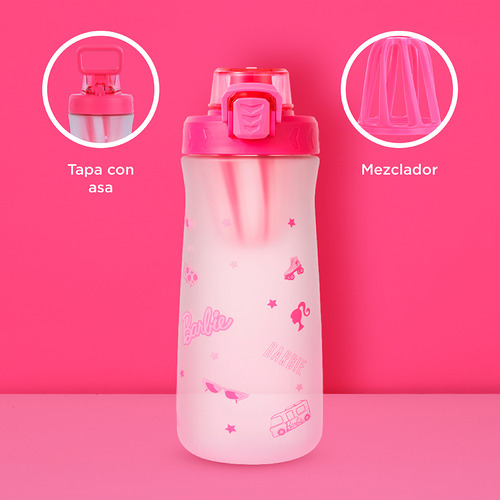 Miniso Cilindro Barbie Plástico Rosa 1000 Ml