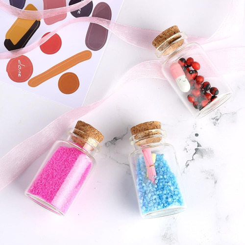 Jiuyue 15pcs Botella De Vidrio De 20 Ml Con Corcho, Botellas