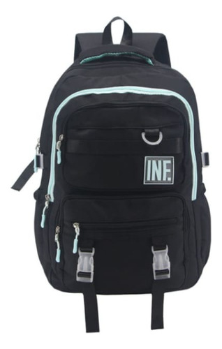Mochila Influencer School 18 Lila/negro/coral Negro Liso