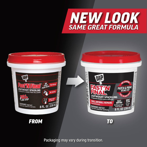Spackle Dap 12140 Fast N Final Interior Exterior ½ Pint
