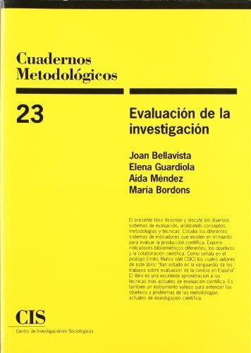 Evaluacion De La Investigacion, De Joan       [et Al  ] Bellavista., Vol. N/a. Editorial Centro De Investigaciones Sociologicas, Tapa Blanda En Español, 1997