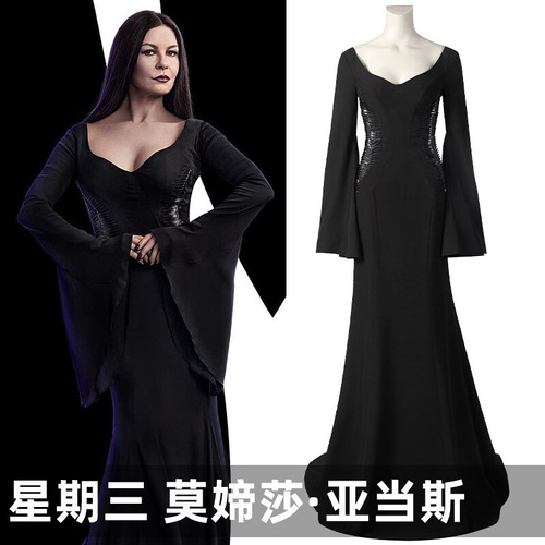 Vestido Gótico De Vampiro Fantasma Morticia Addams Para Muje