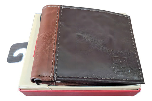 Monedero Levi S para hombre modelo 31lp220115, color marrón oscuro, diseño de tela suave