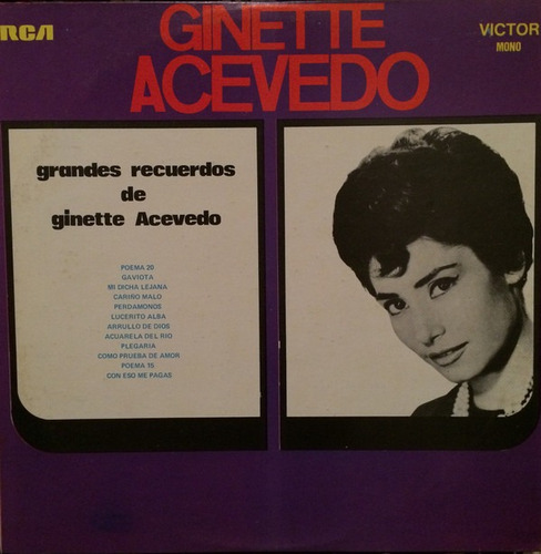01 Disco De Vinilo: Ginette Acevedo: Grandes Recuerdos  