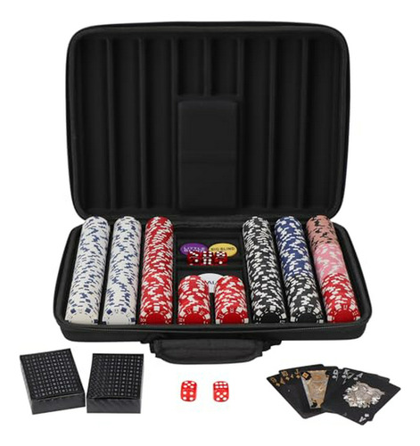 Set De Fichas De Poker Compatible Con Texas Holdem Y Blackja