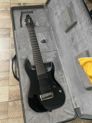 Ibanez 8 Cuerdas Iron Label Emg Activos Diestro Negro Palo De Rosa (Usado)