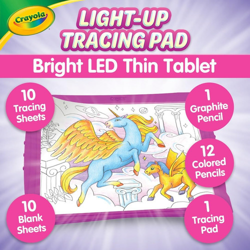 Arte Luz Led Tableta Dibujo Para Calcar Tablero Crayola Rosa